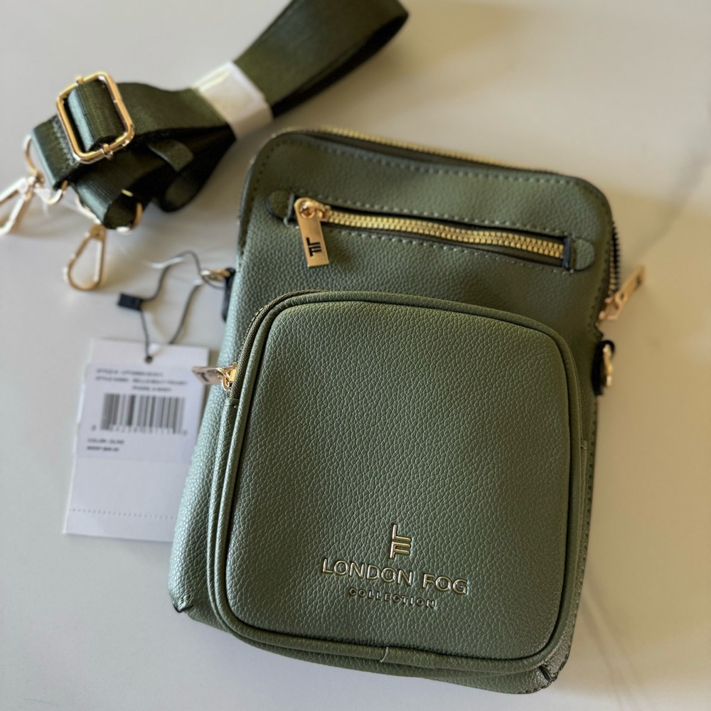 London Fog Green Crossbody Bag with Adjustable Strap